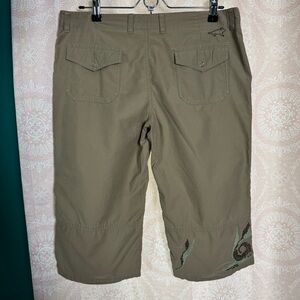 Horny Toad Cropped Olive Capri Khaki Hiking Granola Pants Size 8